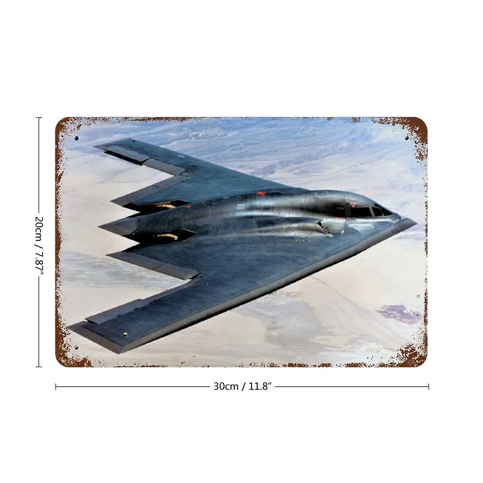 Military Aircraft Rust Tin Sign B2 Spirit Stealth And Strategic Bomber 1 Retro Poster Metal Tin Sign Chic Art Retro Iron Paintin