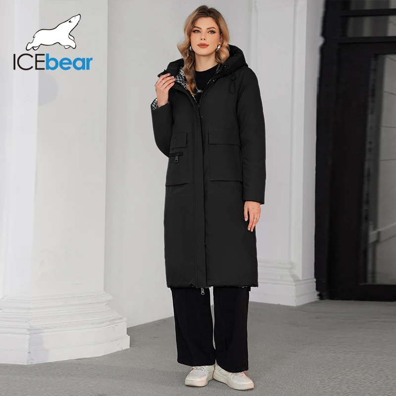 ICEbear Winter 2024 Women\'s Jacket Reversible High Quality Zipper Hooded Jacket Brand Fashion Parka Women\'s GWD4682I