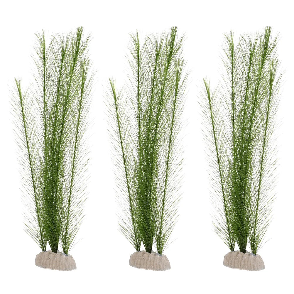 

3 Pcs Silk Plants Green Aquarium Decor Grass for Fish Tank Decoration Durable Aquarium Accessory Plastic Plants