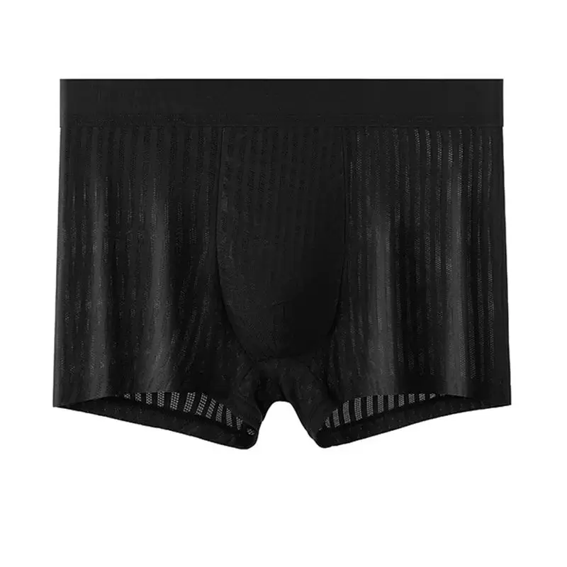 5 Pcs Men Boxer Shorts Ice Silk Underwear Man Underpants Panties Seamless Sexy Underwear Breathable U Convex Men's Briefs