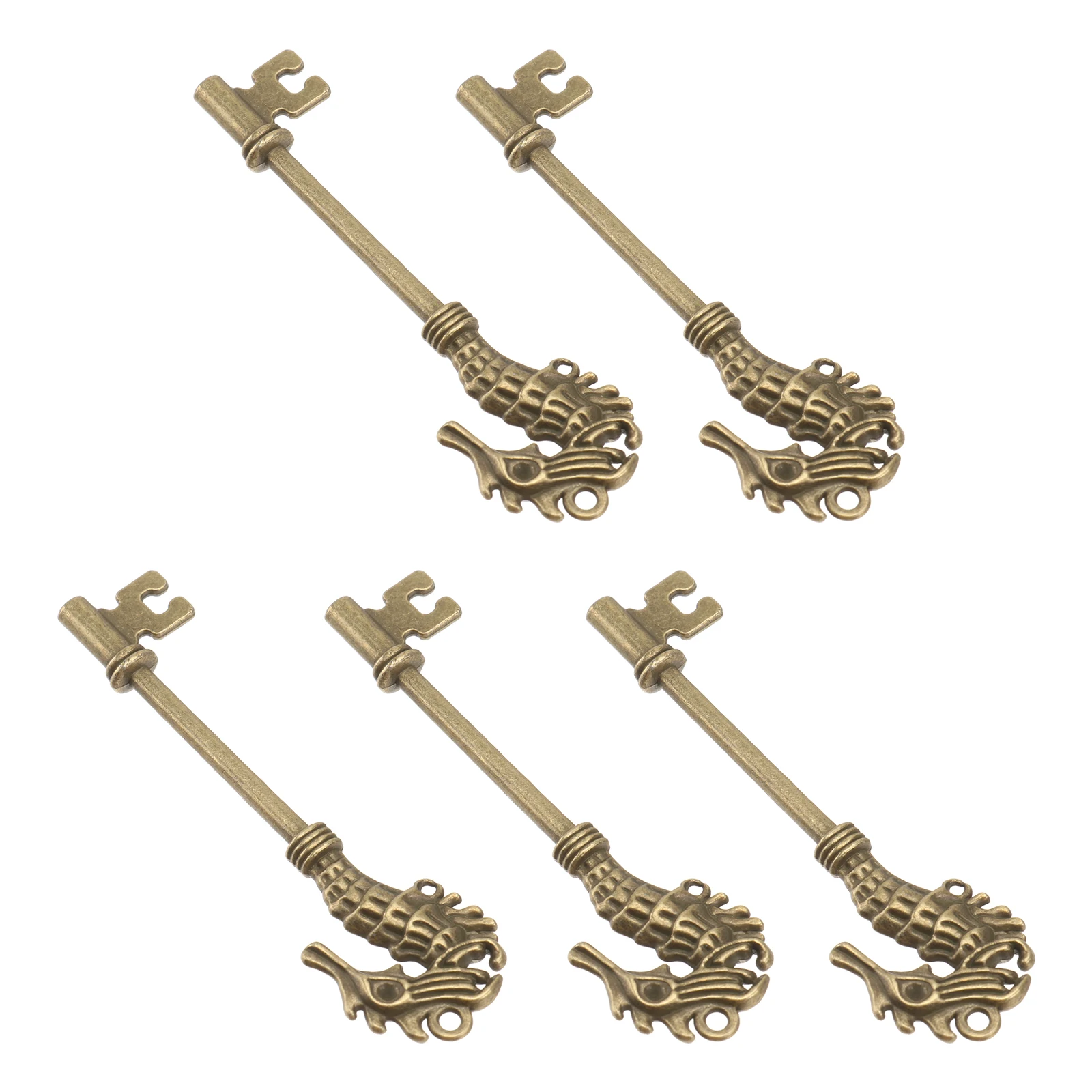 

5pcs Seahorse Head Key Pendant DIY Alloy Jewelry Accessories Creative Design Delicate Bracelet Necklace naments Safe Material