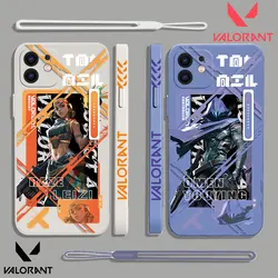 Valorants Game Character Art Phone Case For iPhone 15 14 13 12 11 Pro Max Mini X XR XSMAX 8 7 Plus Soft Liquid Silicone Cover