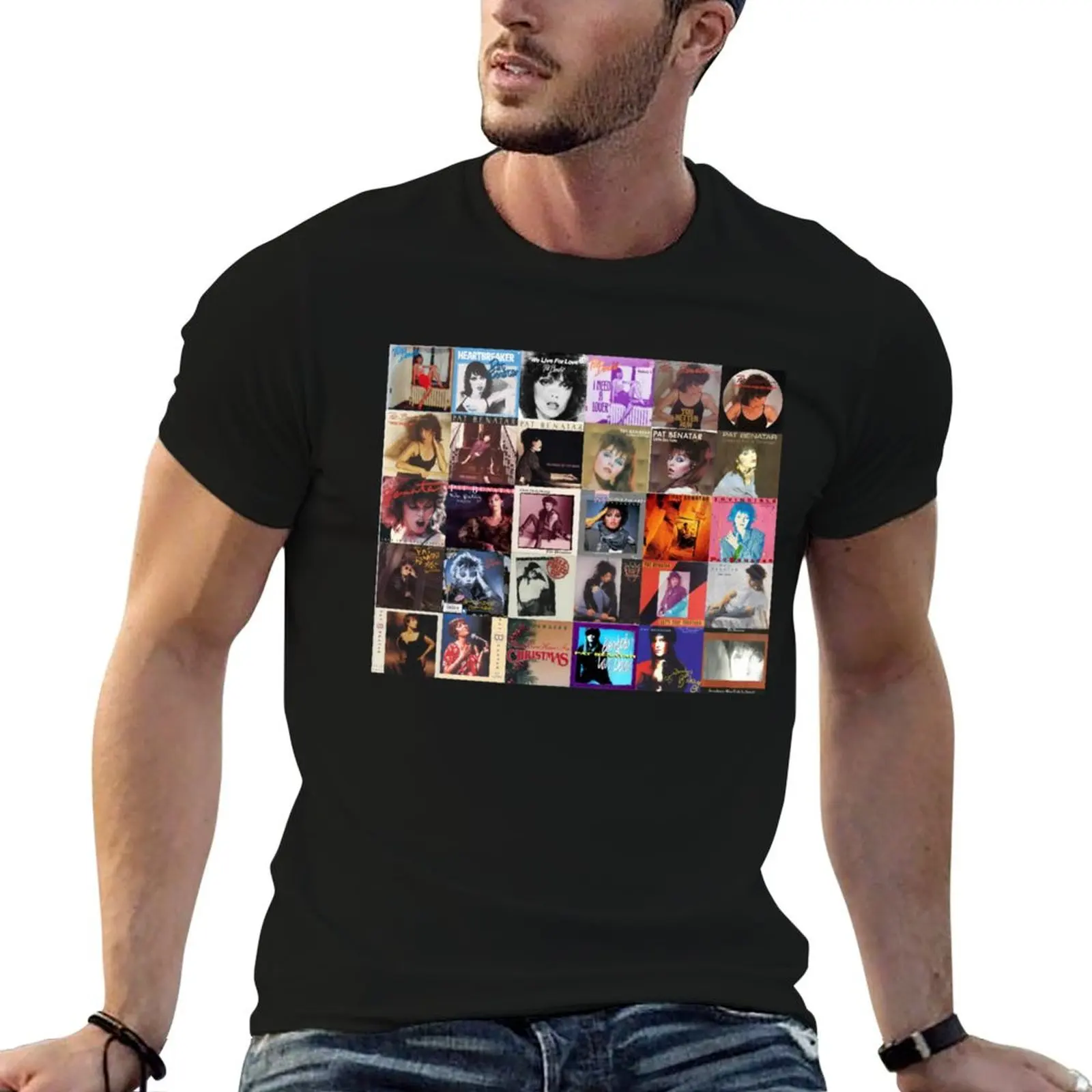 

shirts T-Shirt Covers graphic Singles tees t t slim Pat for shirts man Benatar man for fit
