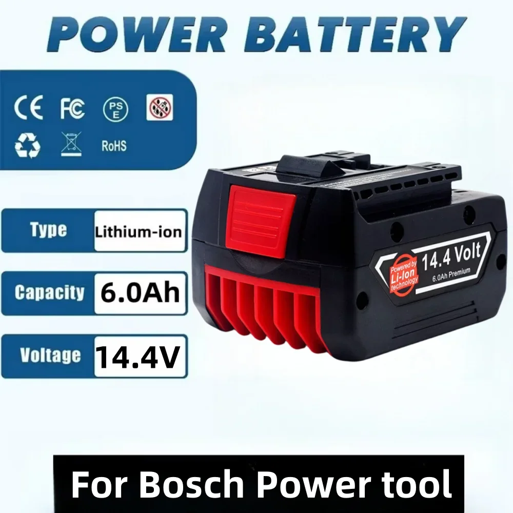 

14.4V 6.0Ah Li-ion Battery Pack for Bosch GBH GDR GSR 1080 DDS180 BAT614 Power Tools.