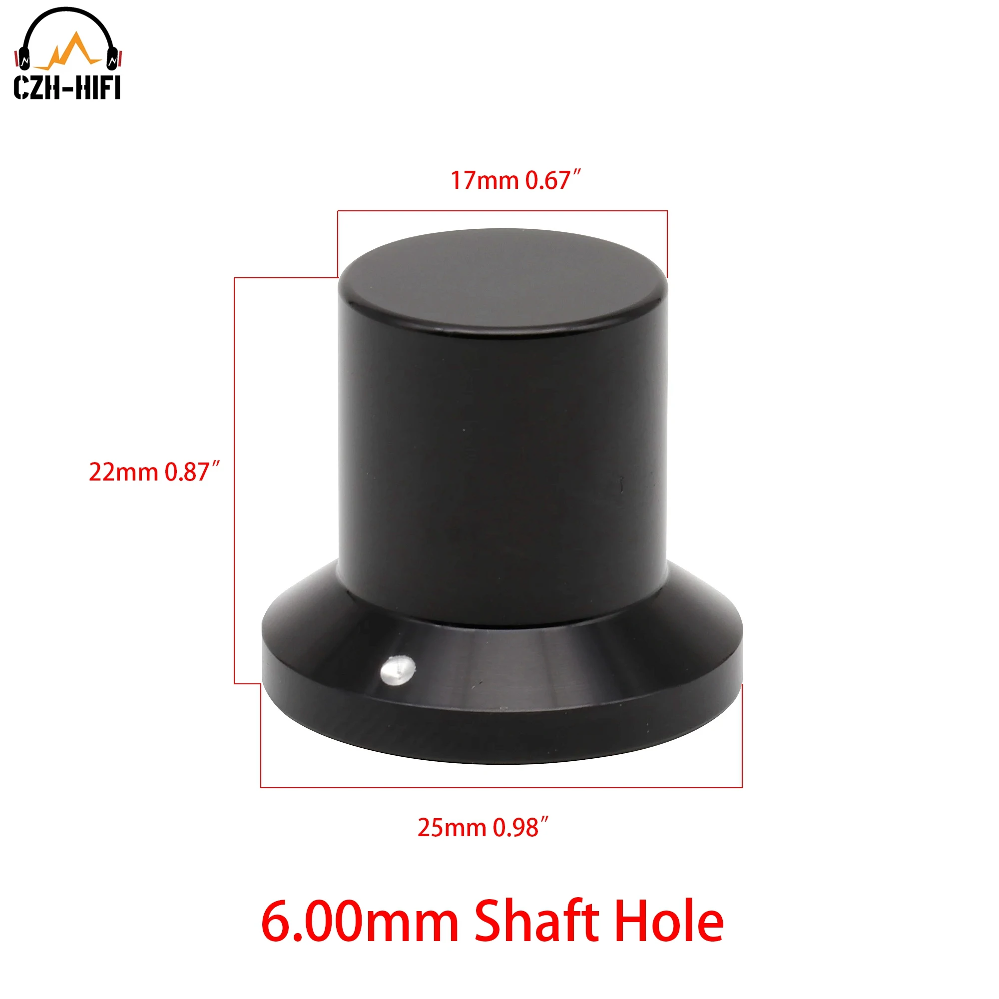 1pc 25mm Solid Aluminum Volume Control Knob Button Cap Hat Pointer Potentiometer Amplifier DAC Turntable 6mm Shaft Hole Sound