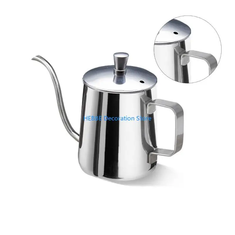 B0KC 304 Stainlesss Steel Coffee Pots Convenient 350/600ML Coffee Maker with Lid Reliable Kettles for Brewing Beverages