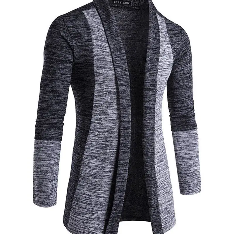 

Мужской вязаный кардиган с отложным воротником, модный, в бежевом, винно-красном, синем и глубоком сером цветах, для делового стиля