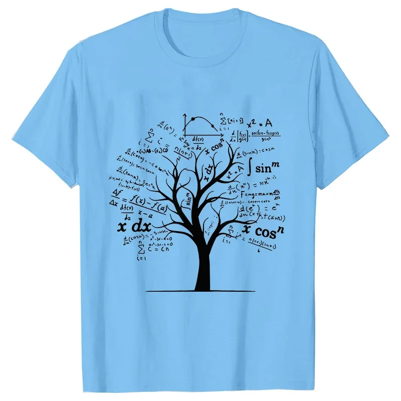 Men T-shirt Calculus Algebra Tree Math Teacher Geek T Shirts Graphic Tops Streetwear Men\'s Oversized Clothing Short Sleeve Tees