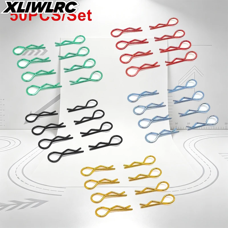50PCS RC Car Metal Body Shell Clips Pins R Shape Pins For TRX TRX4 1/10 Model Car Multicolor RC Rock Crawler Vehicle Models