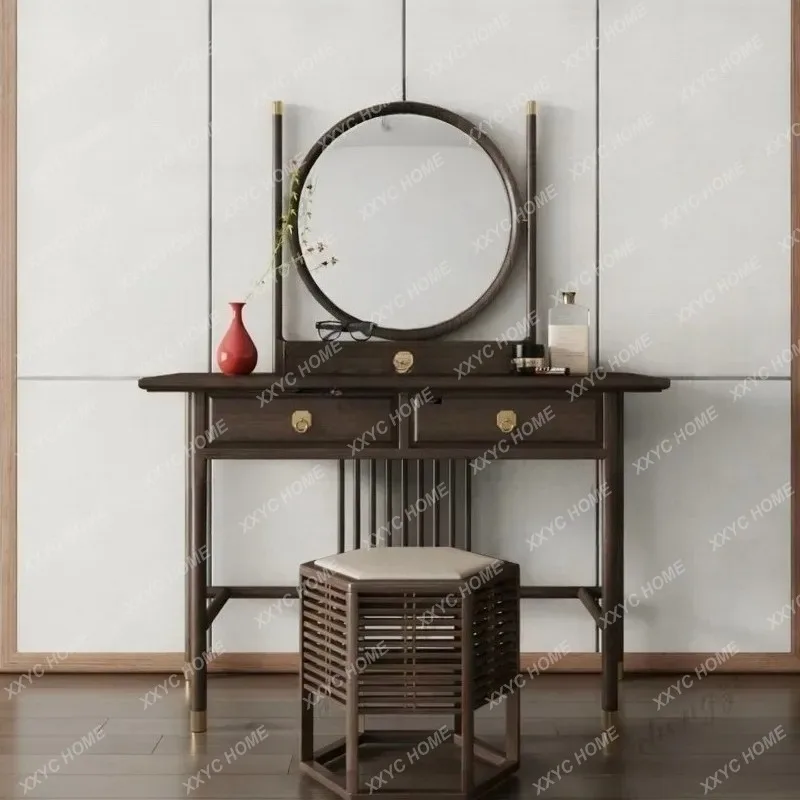 XXChinese solid wood dresser with makeup mirror, makeup table, desk integrated with drawer customization