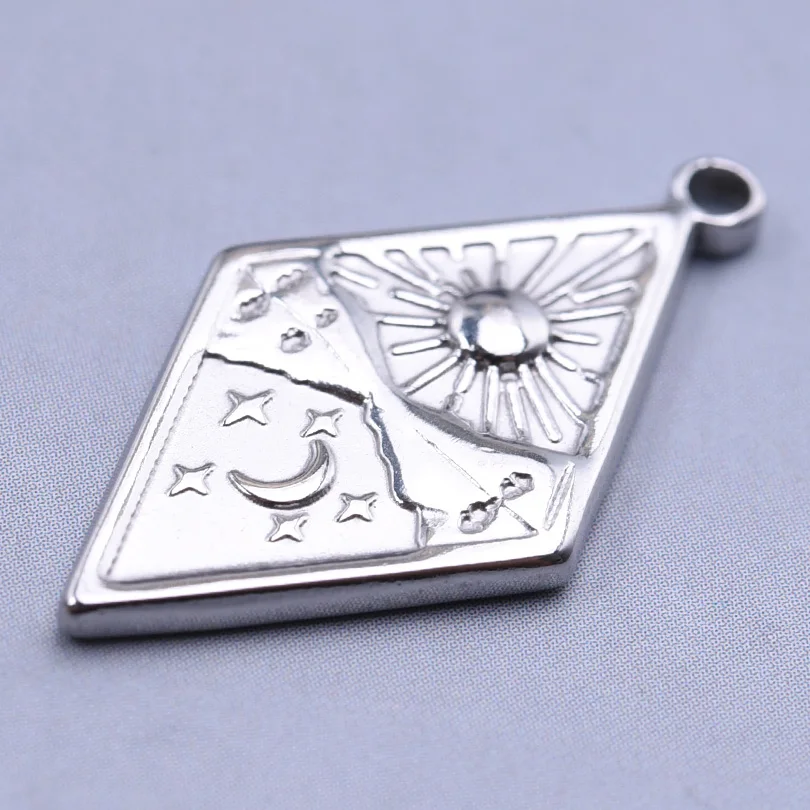دلاية المعين هندسية غير منتظمة ، قمر ونجمة ، شمس بحر نجوم ، دلايات صناعة يدوية ، إكسسوارات قلادات تصنعها بنفسك ، 5 في اللوت #5