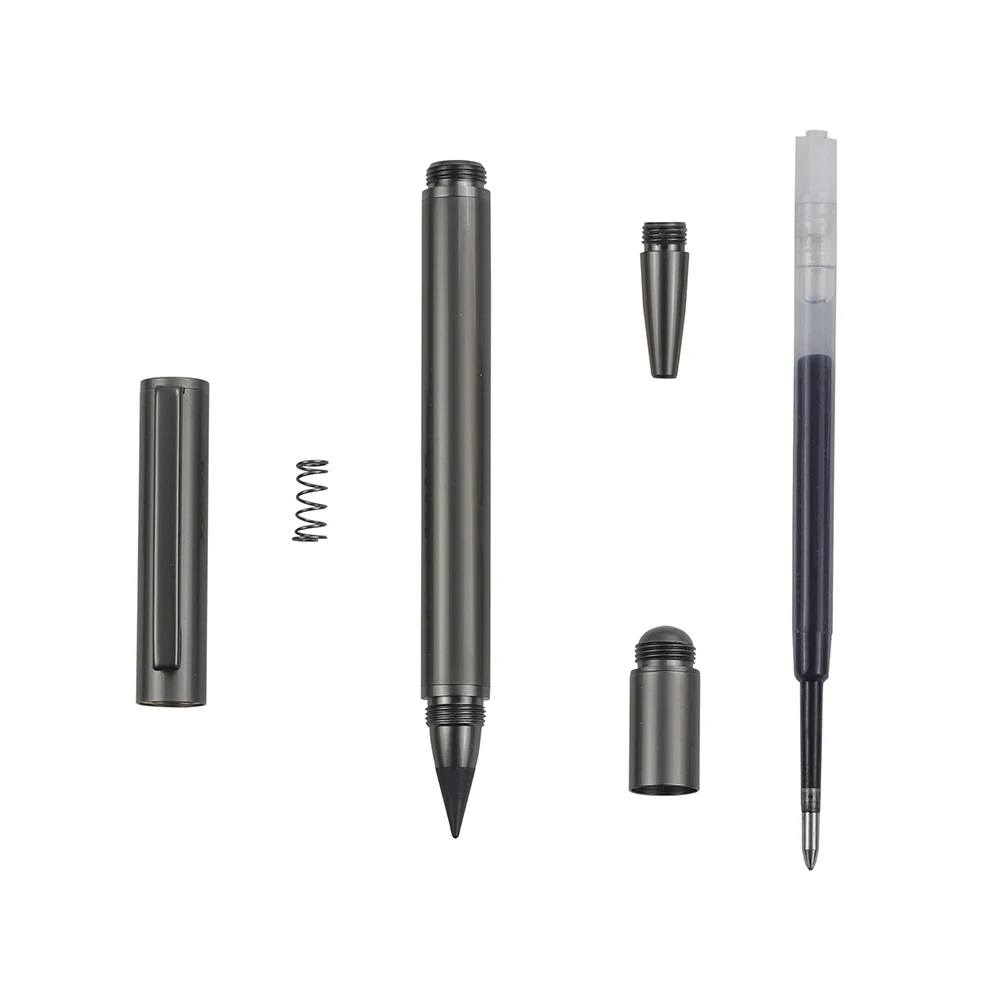 1 PC Portable Dual-Function Pen 2in 1 Metal Signature Ballpoint Pen + Pencil Smooth Writing Easy to Carry Black Ink Perfect Gift