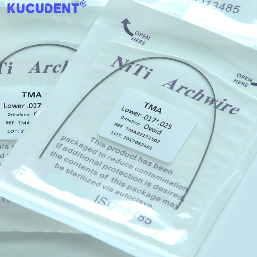 1 stks/zak Tandheelkundig Orthodontisch TMA Arches Wire Ti-Mo Legering Archwire Voor Bretels Super Elastische Eivormige Vorm Archwire Tandarts