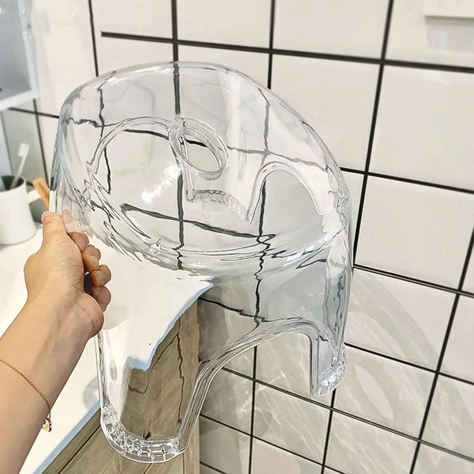Acrylic Bathroom Stool Shoe Changing Stool Stable Household 21cm Height Lightweight Portable Small Seat for Kithchen Living Room