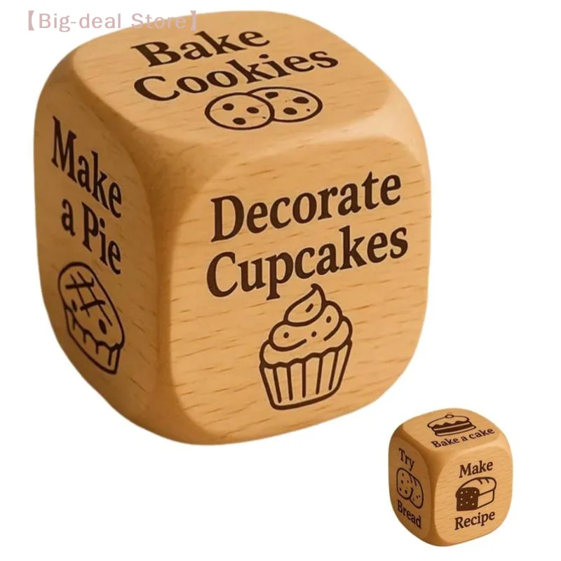 【M】Handmade Wooden Decision Dice Dual Purpose for Quilting Sewing, Book Reading Lover Engraved Choice Cube Desk Gift