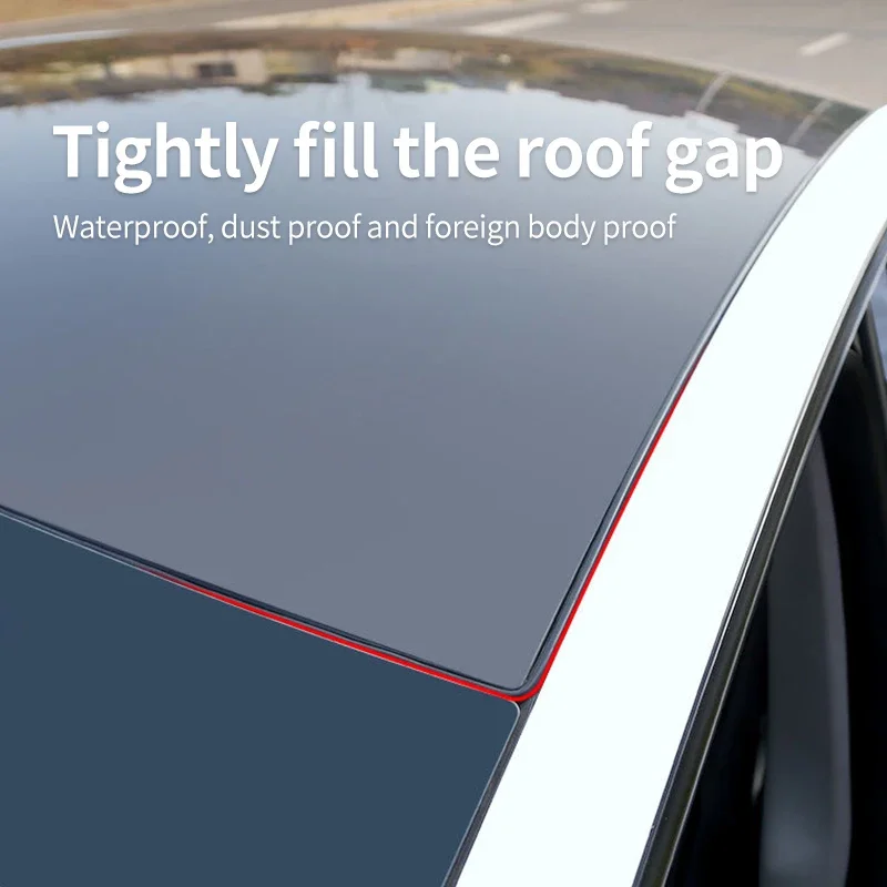 For Tesla Model Y Model 3 Roof Seal Strip Rubber Kit Wind Guard Noise Reduction Sealing Stickers Skylight Sunroof Accessories view 3