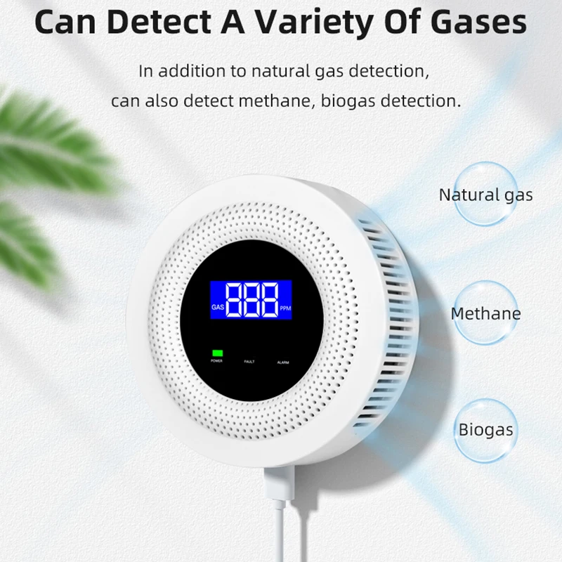 Eleopard Tuya WiFi Natural Gas Leakage Sensor Combustible Smart LPG Gas Leakage Detector Smart Life Security Protection Alarm