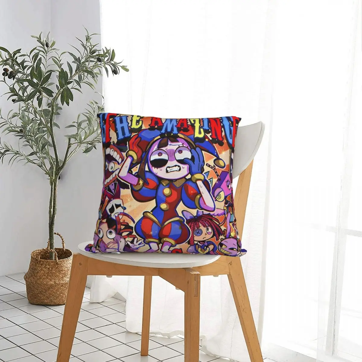 The Amazing Digital Circus Square Pillow Case Polyester Throw Pillow Awesome Cushion Covers