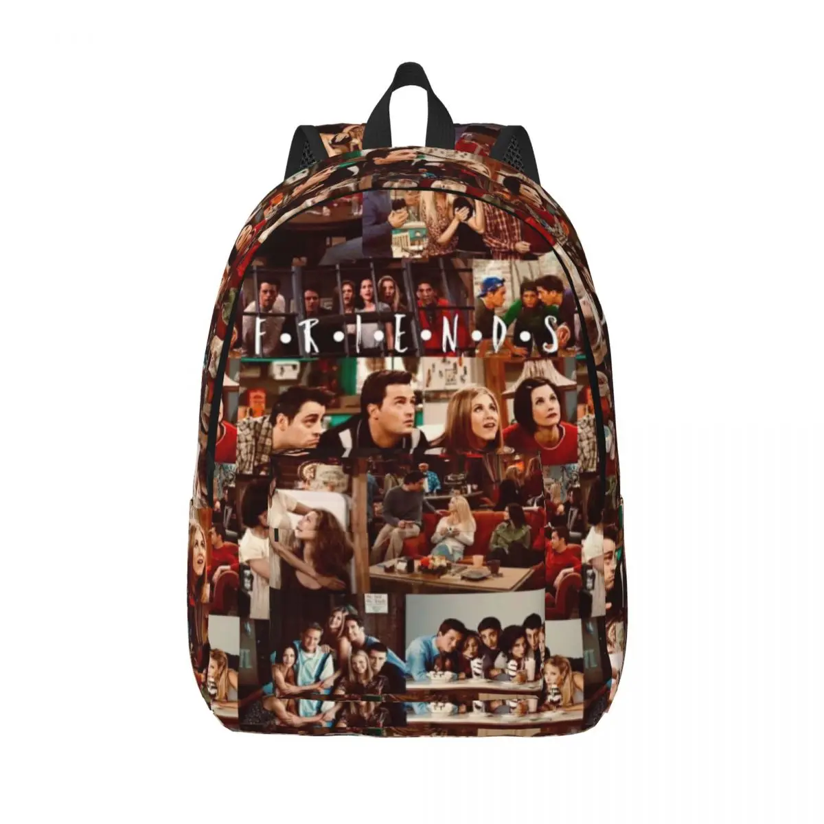 حقيبة كتب مدرسية للطلاب المراهقين من Friends TV Show Central Perk Canvas Daypack الابتدائية والثانوية خفيفة الوزن