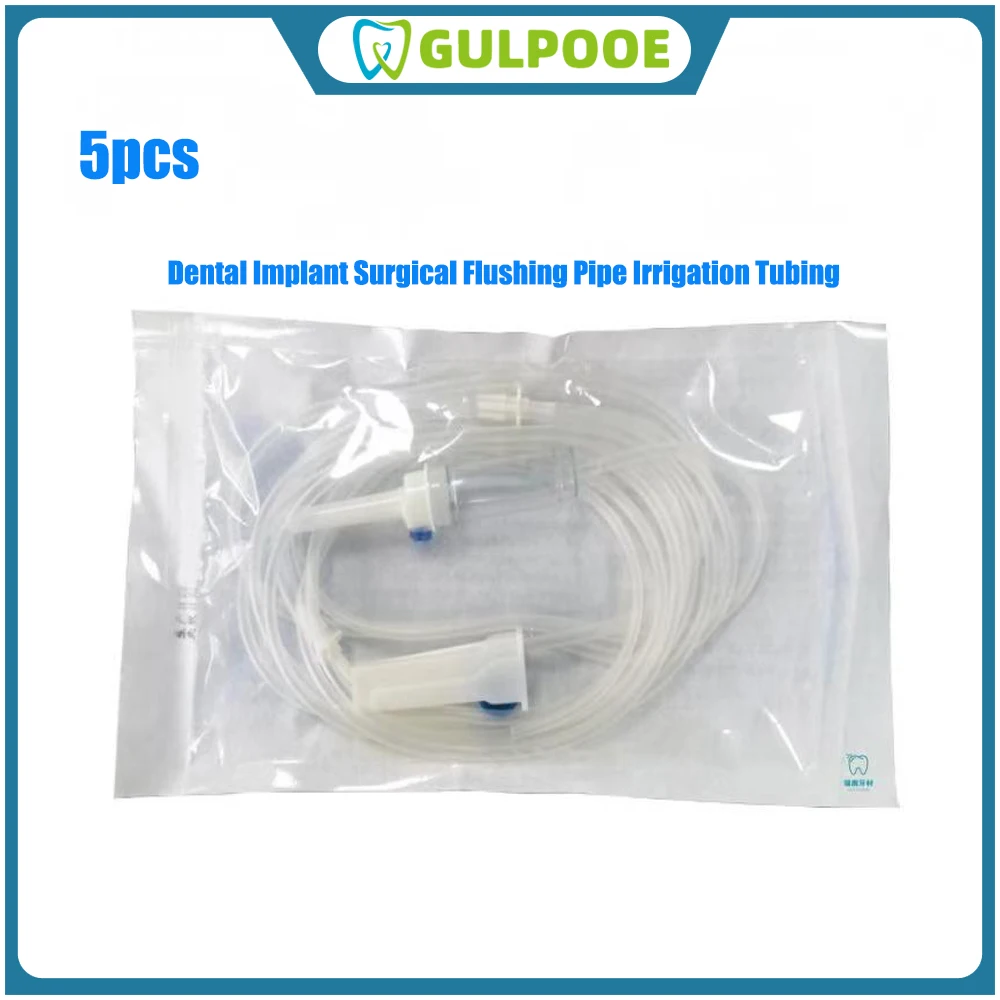 GULPOOE 5Pcs Dental Implant Surgical Flushing Pipe Irrigation Tubing Dentist Water Pipe Transparent Disposable Tube Match Tools