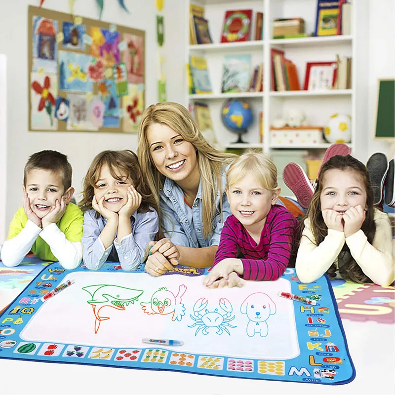 Toile d'eau magique pour enfants, planche de Graffiti, mains Non sales, tapis de peinture à l'eau coloré réutilisable, jouet Puzzle pour bébé