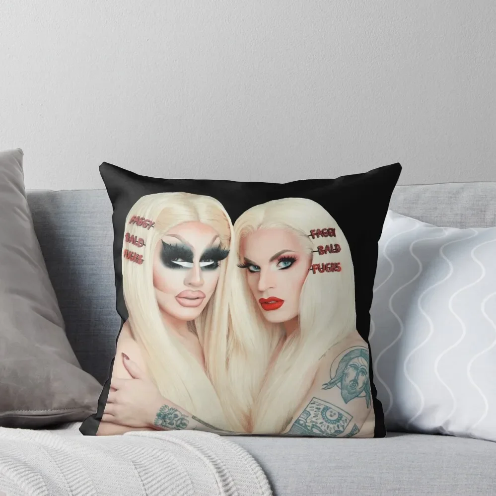 

Trixie and Katya Book UNHhhh Throw Pillow