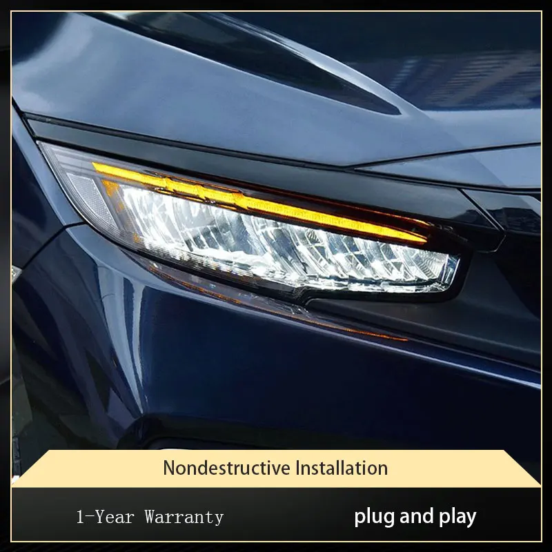 

Автомобильные фары для Honda Civic G10 2016 2017 2018 2019 2020, обновленные фары, светодиодные DRL, линзы проектора, динамическая лампа, аксессуары для инструментов