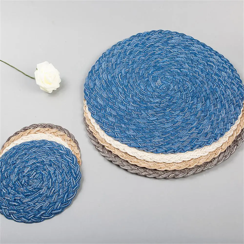 2/3PCS Hand-woven Meal Mat Expert In Desktop Protection Both Color Value And Function Handwork Environmental Insulation Mat