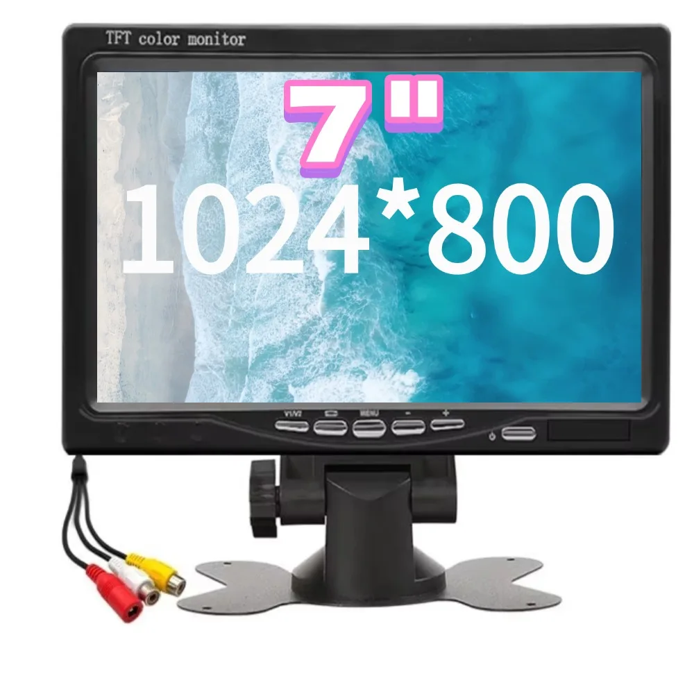 

Parking 7 inch Car Monitor 16:9 Screen With 2 Way Video Input TFT HD Digital For Rear View Camera Parking Backup Reverse