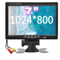 Parking 7 inch Car Monitor 16:9 Screen With 2 Way Video Input TFT HD Digital For Rear View Camera Parking Backup Reverse