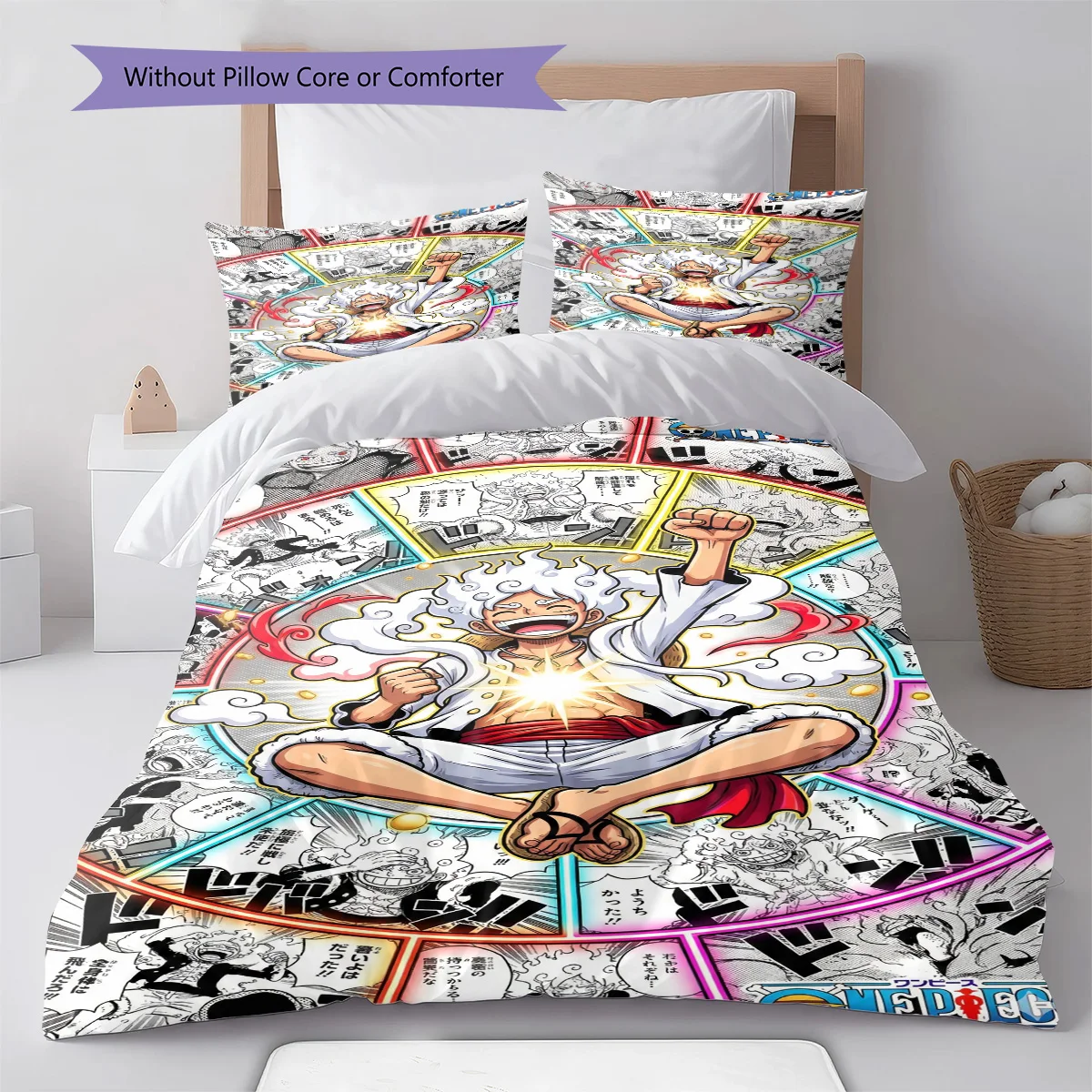One Piece Luffy Gear Fourth Pose Bedding Set Anime Duvet Cover Polyester Soft Bed Linen Bedroom Set -QJY