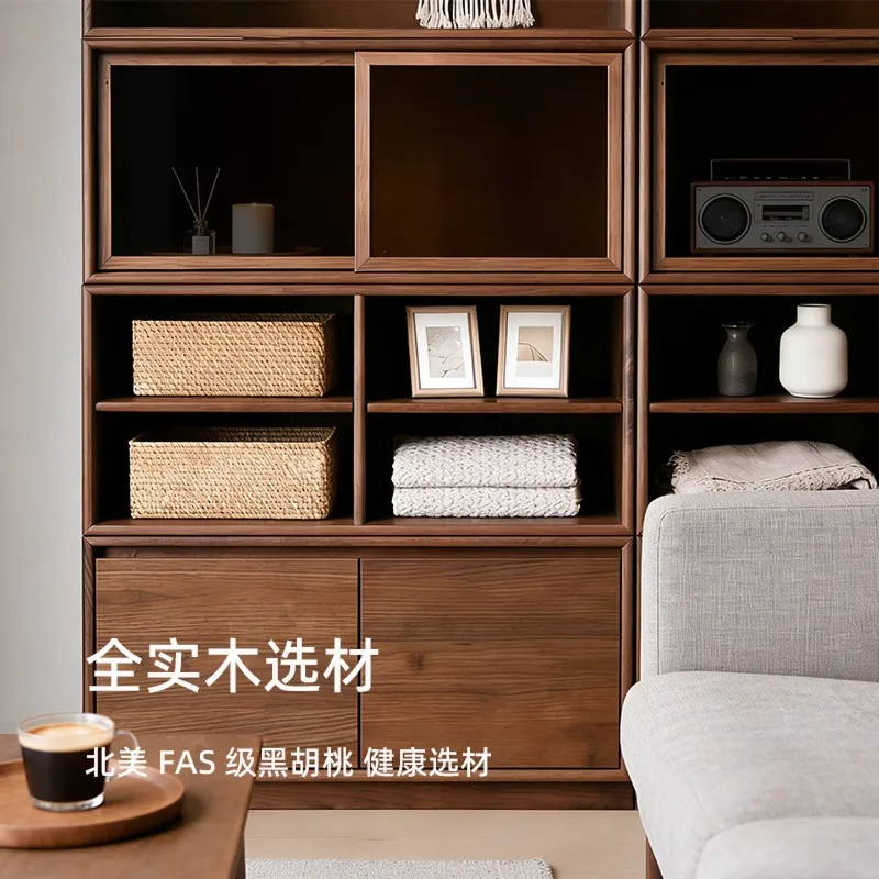 North American Black Walnut Solid Wood TV Cabinet Living Room Solid Wood Cabinet