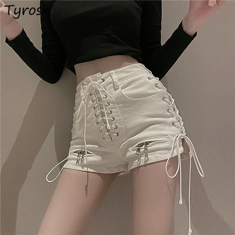 

Shorts Women Slim Denim Special Sexy Summer Bandage High Street Fashion Students Korean Style Simple All-match Daily Comfortable