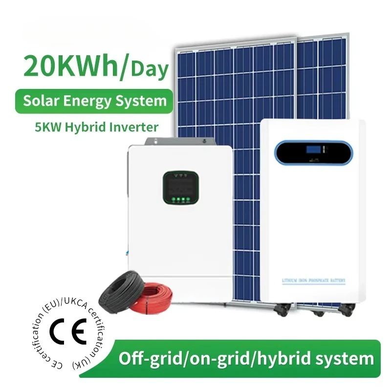 Customized 10KW 15KW 20KW Off-Grid MPPT Monocrystalline Solar Power System Home Solar Panel Kit 3000W 5000W 10KW Battery