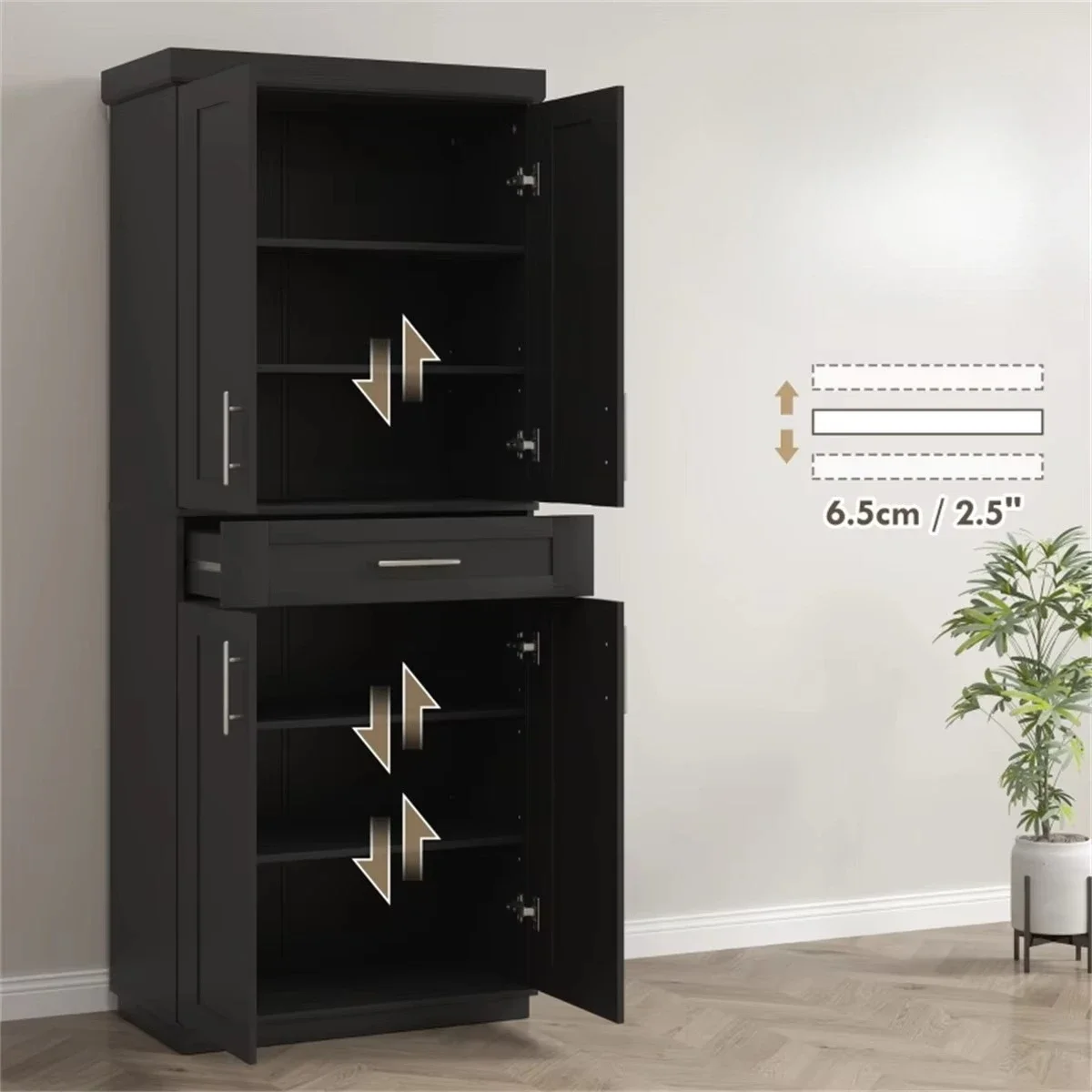 Kitchen locker black drawer