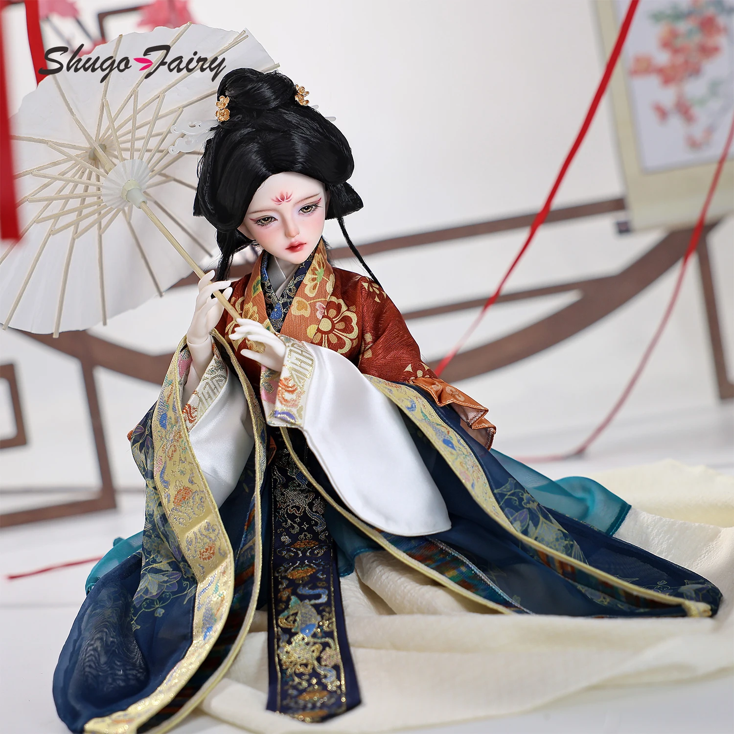 Carmen E Bjd 인형 1/4 풀 세트 Bariy A Wei-Jin Hanfu-Clad Maiden Style 오리지널 애니메이션 볼 관절 인형 Bjd Figure Shuga Fairy
