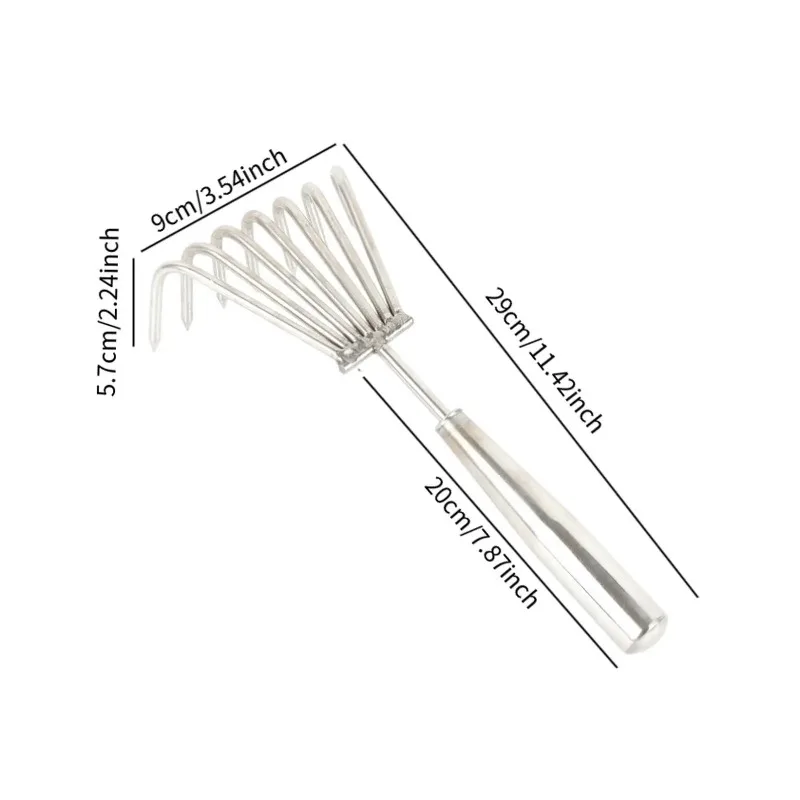 Handheld garden plow, garden gardening, garden farm lawn gardening tools, handheld rake, stainless steel leaf rake for digging