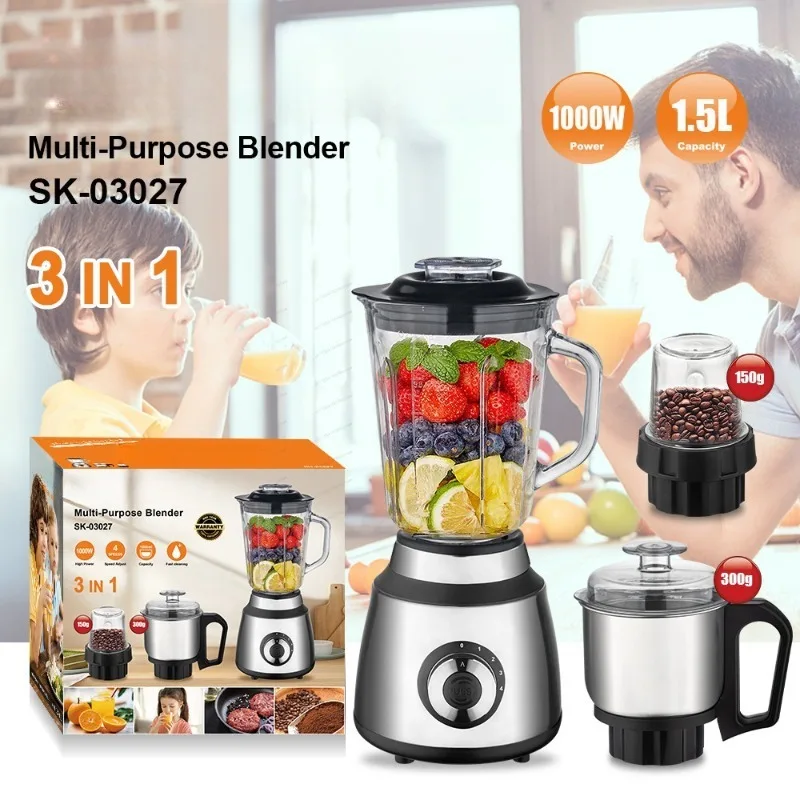 3-in-1 Multifunctional Juicer Blender Coffee Grinder for Home Kitchen Food Processing