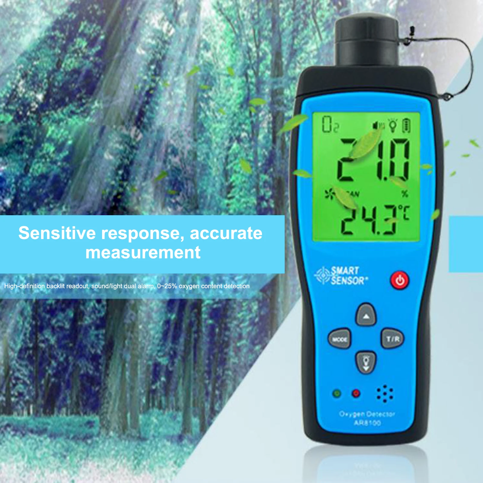 Portable Oxygen Tester Detector Digital Smart Sensor Oxygen Meter Handheld Oxygen Water Quality Tester Dissolved Oxygen Analyzer