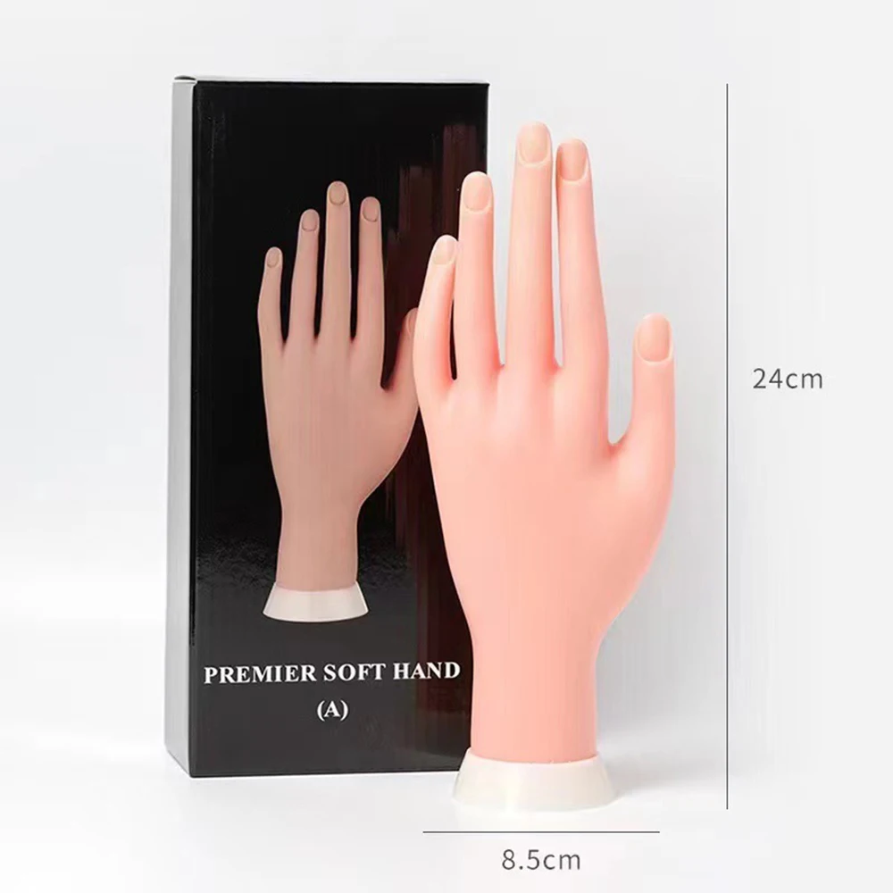 Beginner Display Soft False Tips Tool Silicone Training Nail Model Practice Art Finger Hand Flexible Nail Art Training