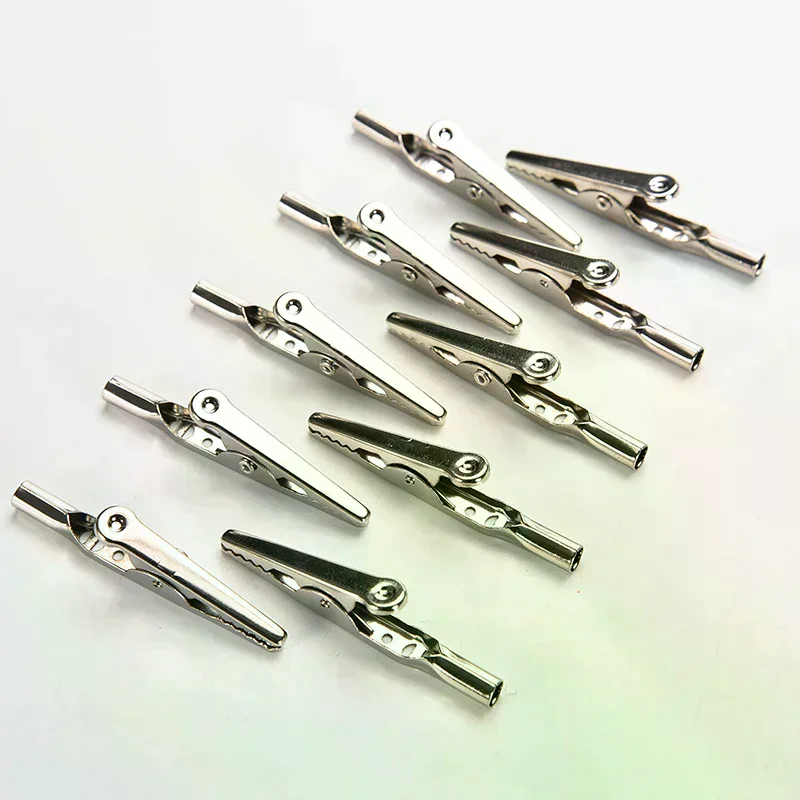 /TPz/Stainless Steel Alligator Crocodile Test Clips Cable Lead Screw Probe Fixing 10x