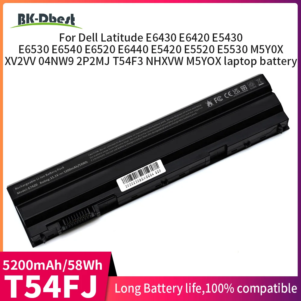 

BK-Dbest 11,1 V 58Wh Аккумулятор для ноутбука T54FJ для Dell Latitude E6420 E6430 E5420 E5430 E5520 E5530 E6530 Inspiron 14R 5420 15R 5520