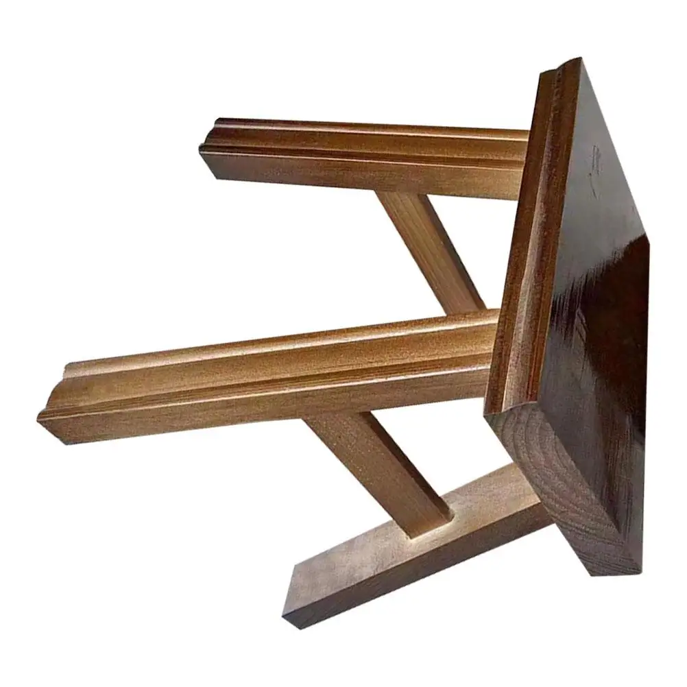Small Bench Step Stool Light Brown Farmhouse Children Adult Wood Sturdy Versatile Use Bedroom Bathroom Footstool