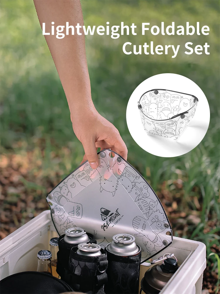 

Lightweight Foldable Tableware Set Outdoor Camping Travel Bowl Plate Cup Funnel Portable Food Grade PP Picnic Cutlery Kit