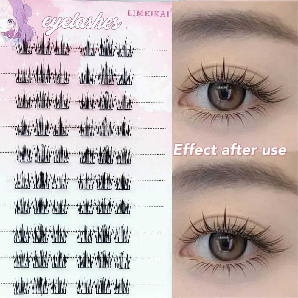 60 peças de cílios postiços naturais sem cola - Bulu Mata Palsu, estilo de chicote realista
