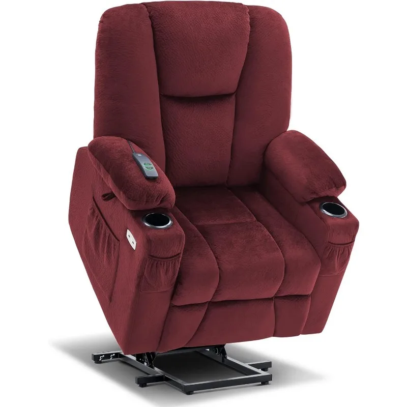 

Power Lift Recliner Chair Sofa with Extended Footrest,3 Positions,Hand Remote Control,Lumbar Pillow,2 Cup Holders(Fabric)