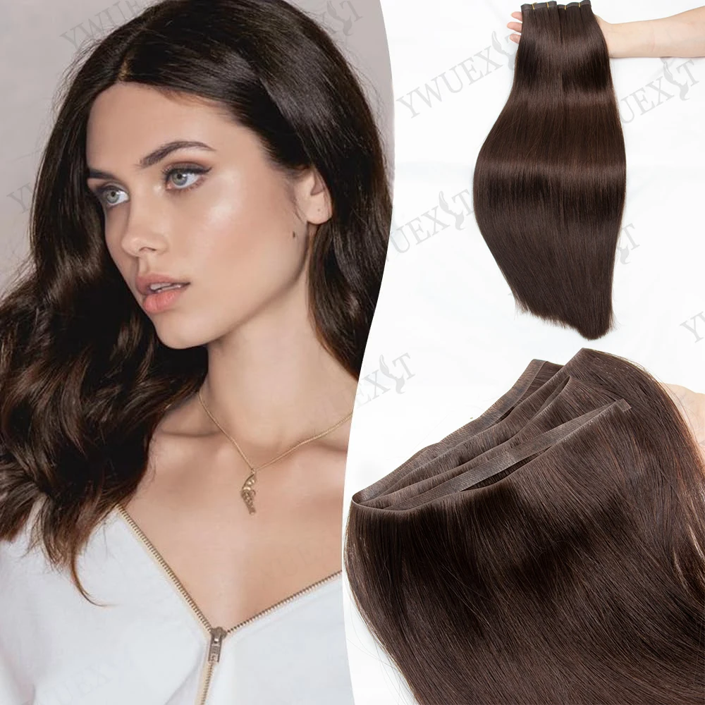 Tape in Hair Extensions Invisible Long PU Tape Weft Premium 100% Remy Human Hair for Seamless Blend & Thick Ends Pre Cut Tapes