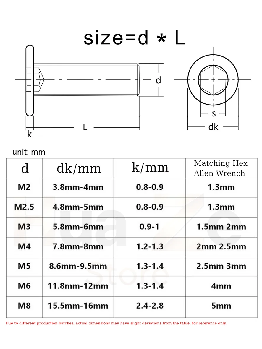304 Stainless Steel Flat Hex Hexagon Socket Head Screw Furniture Rivet Connector Insert Joint Sleeve Cap Nut Set M2~M10