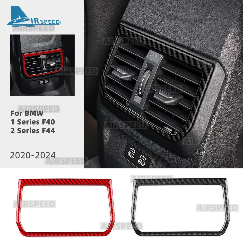 Real Soft Carbon Fiber Sticker for BMW F40 F44 1 2 Series 2020 2021 2022 2023 2024 LHD RHD Car Rear Outlet Air Vent Cover Trim