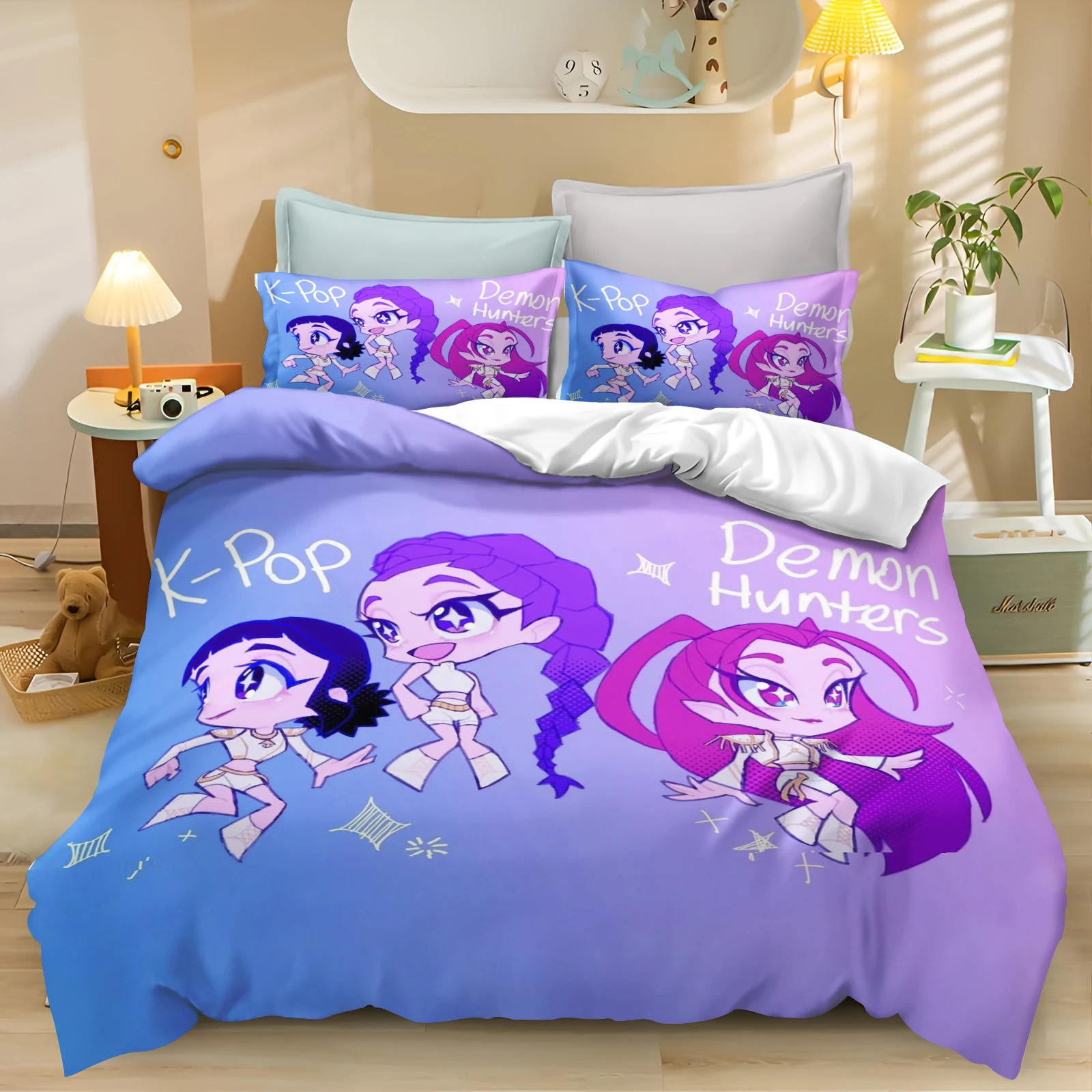Kpop BTS Bed Dekbedovertrek Microvezel Beddengoed Sets 3D Geprint Lichtgewicht 3 Delige Dekbedsets 1 Dekbedovertrek En 2 Kussensjams Voor Kinderen Jongens Meisjes